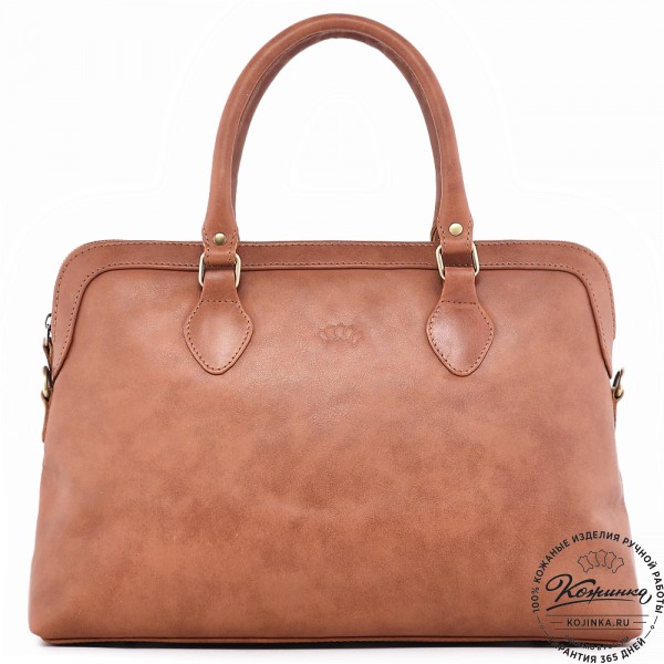  Женская кожаная сумка "Аврора" (рыжая гладкая кожа). фото 1