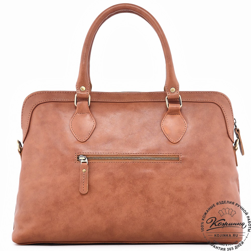  Женская кожаная сумка "Аврора" (рыжая гладкая кожа)