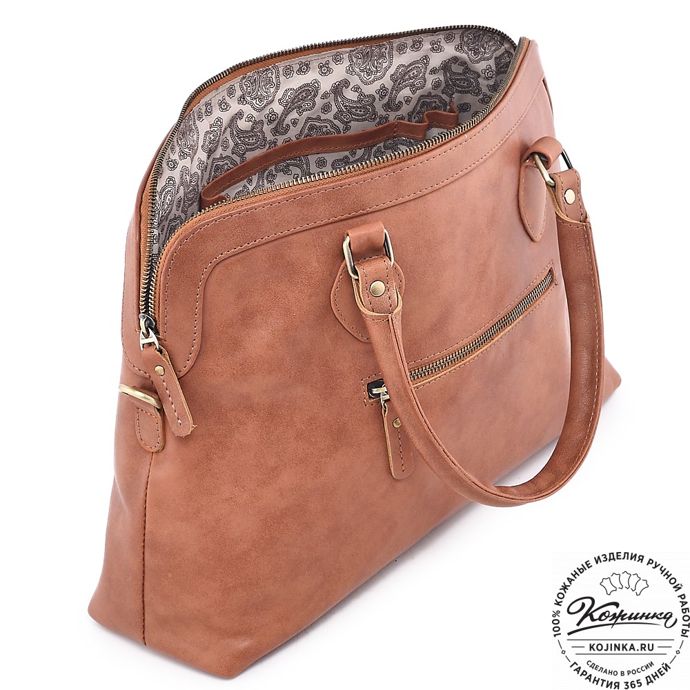  Женская кожаная сумка "Аврора" (рыжая гладкая кожа)