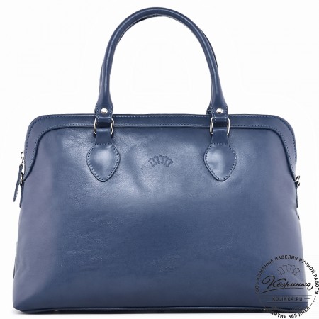  Женская кожаная сумка "Аврора" (синяя гладкая кожа)