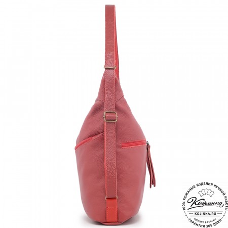 Женская кожаная сумка-трансформер "Ливадия" (красный)
