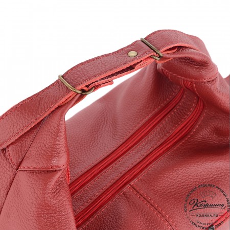  Женская кожаная сумка-трансформер "Ливадия" (красный)
