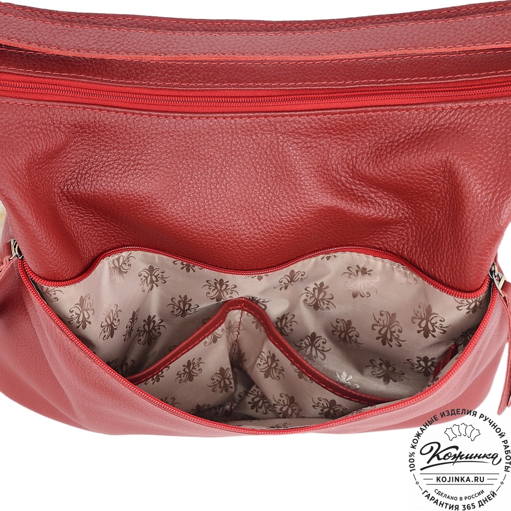  Женская кожаная сумка-трансформер "Ливадия" (красный)