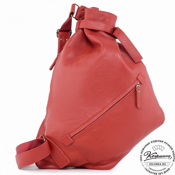  Кожаный рюкзак "Селена" (красный) . фото 1
