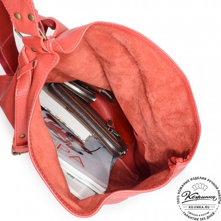  Кожаный рюкзак "Селена" (красный) 