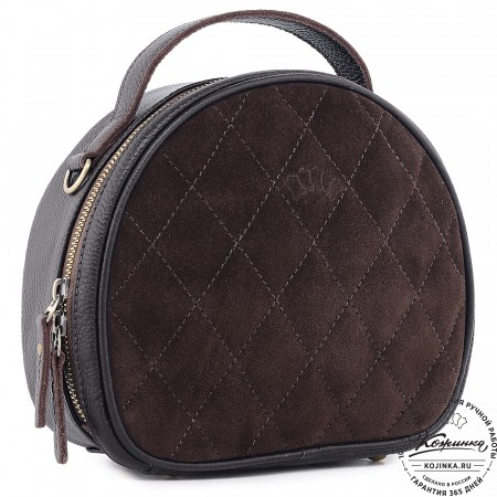 Женская кожаная сумка "Селин" (темно-коричневая)