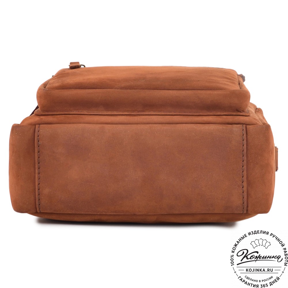 Мужская кожаная сумка "Гектор" (коричневая крейзи)
