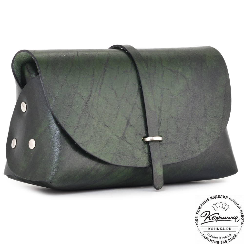 Женская кожаная сумка "Милла макси" (зеленая глянец)