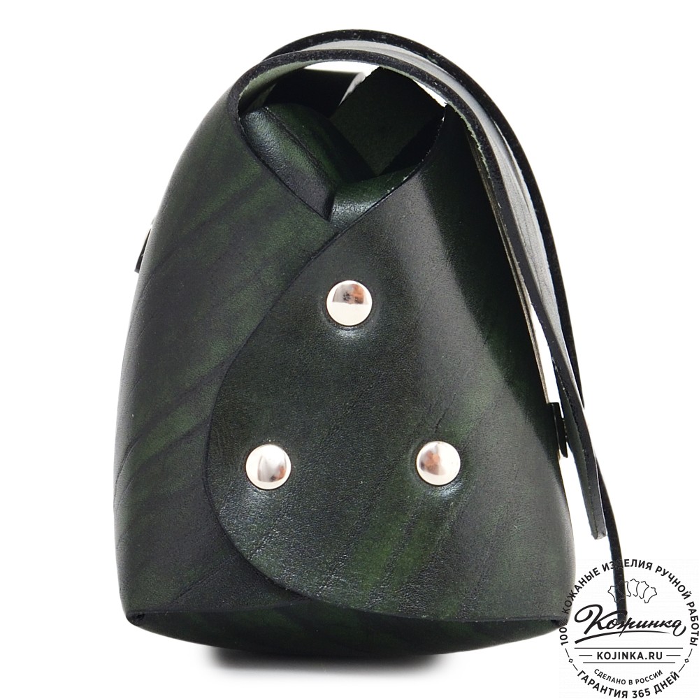 Женская кожаная сумка "Милла макси" (зеленая глянец)