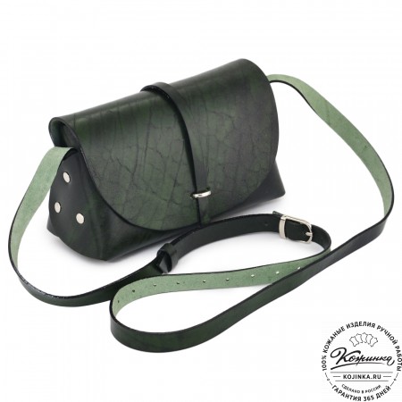 Женская кожаная сумка "Милла макси" (зеленая глянец)