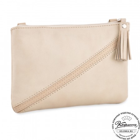Кожаная сумка "Шарлота" (бежевая)