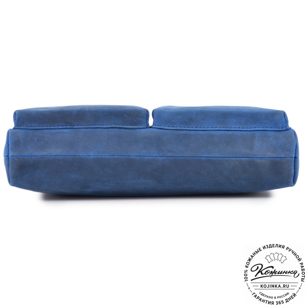  Кожаная деловая сумка "Стюарт" (синий крейзи)