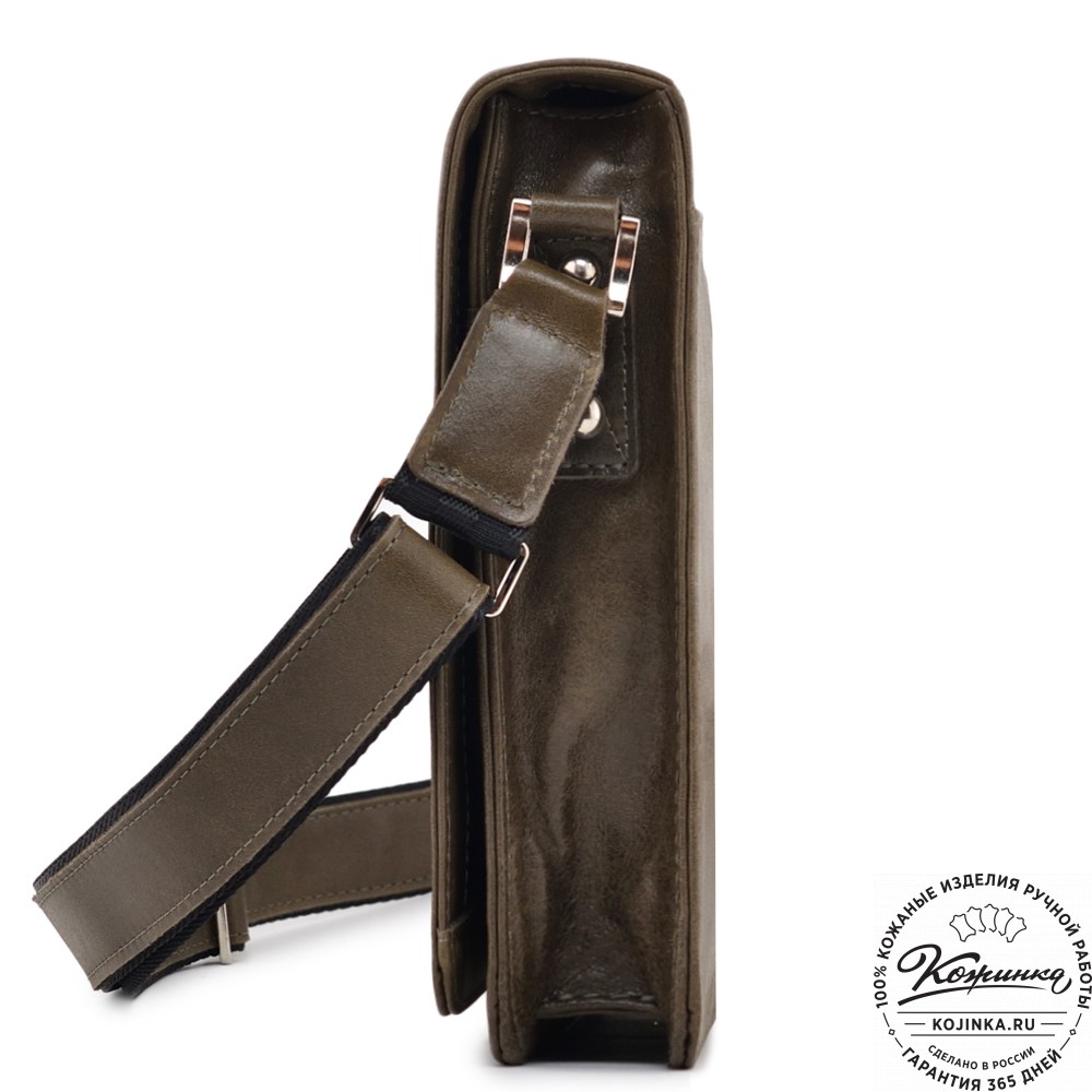 Мужская кожаная сумка "Таллин" (олива)