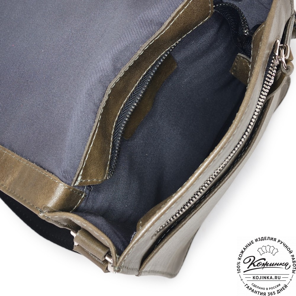 Мужская кожаная сумка "Таллин" (олива)