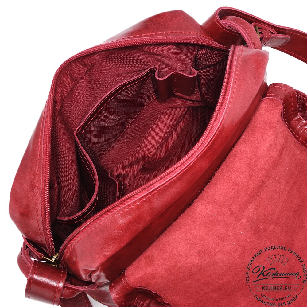 Кожаная  сумка "Фрея" (бордо)