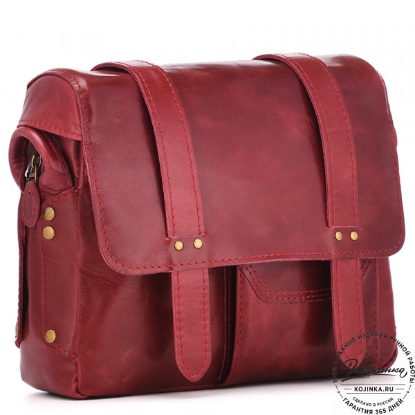Кожаная  сумка "Фрея" (бордо). фото 1
