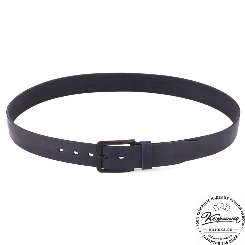 Кожаный ремень "Гольфстрим" (синий)