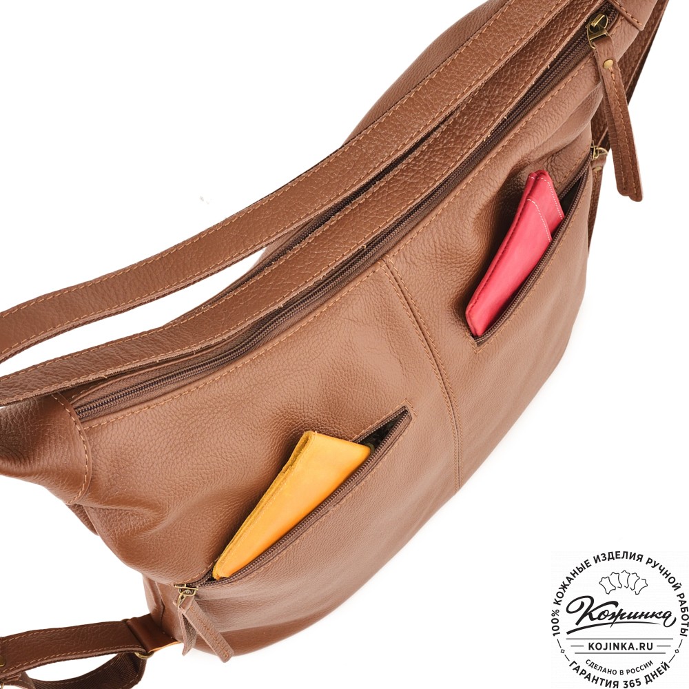 Женская кожаная сумка-трансформер "Ливадия" (коричневая) 