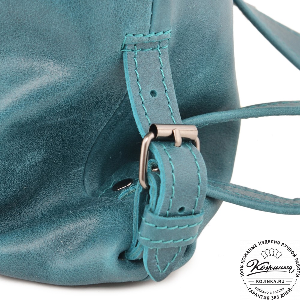  Женский кожаный рюкзак "Паулина" (изумруд) 