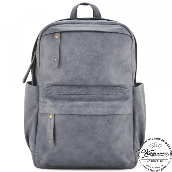 Кожаный рюкзак "Дунай" (джинс). фото 1