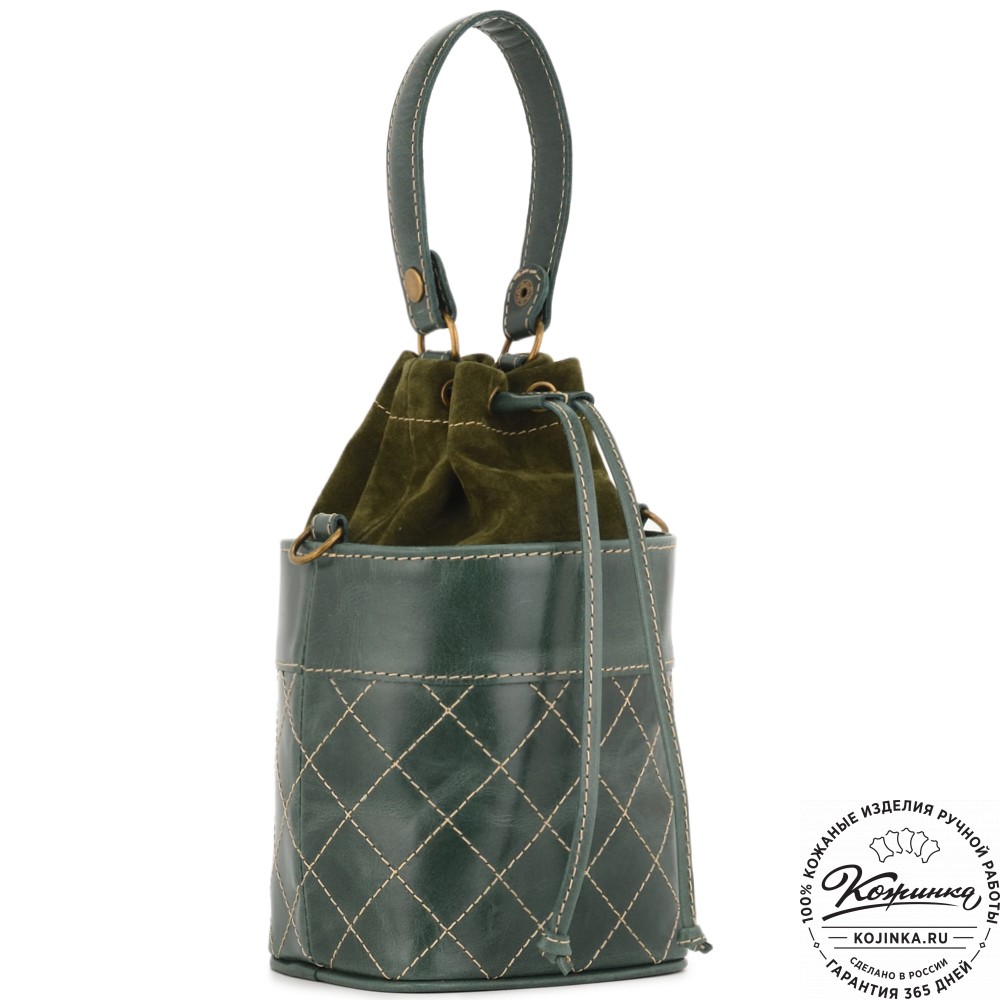 Женская кожаная сумка "Жизель" (зеленый)