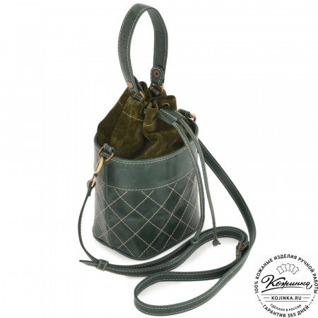 Женская кожаная сумка "Жизель" (зеленый)