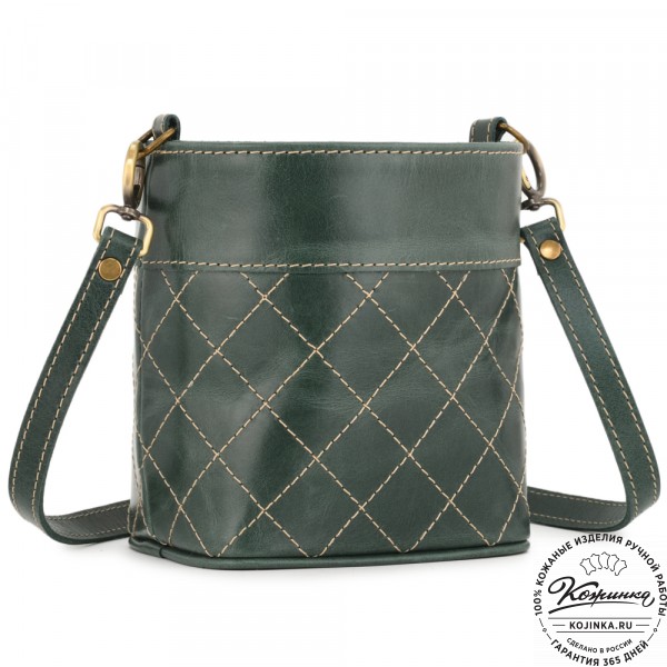 Женская кожаная сумка "Жизель" (зеленый). фото 1