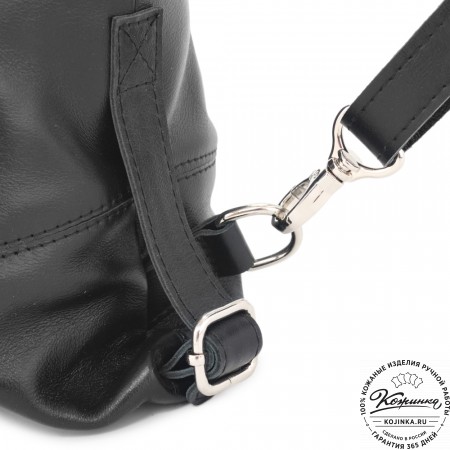 Кожаный рюкзак "Греция" "Летний луг" (черный)