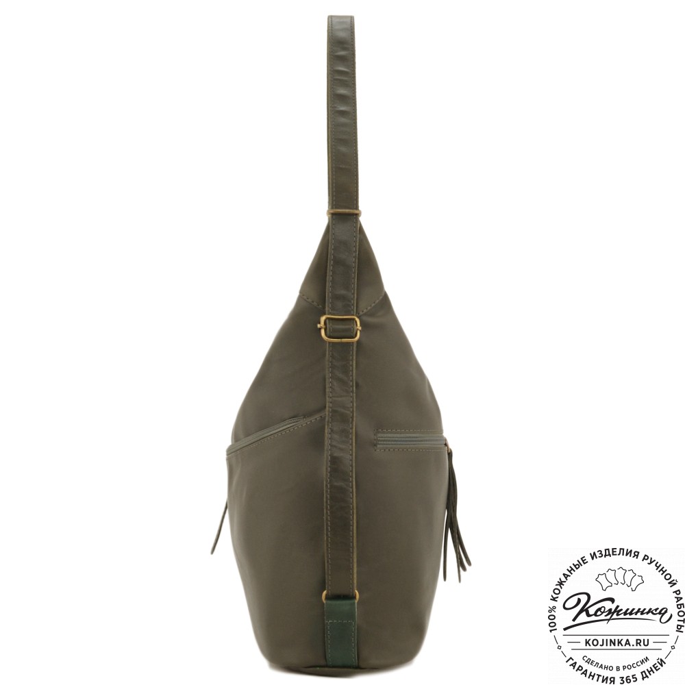 Женская кожаная сумка-трансформер "Ливадия" (хаки гладкая кожа) 