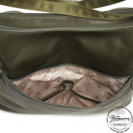 Женская кожаная сумка-трансформер "Ливадия" (хаки гладкая кожа) 