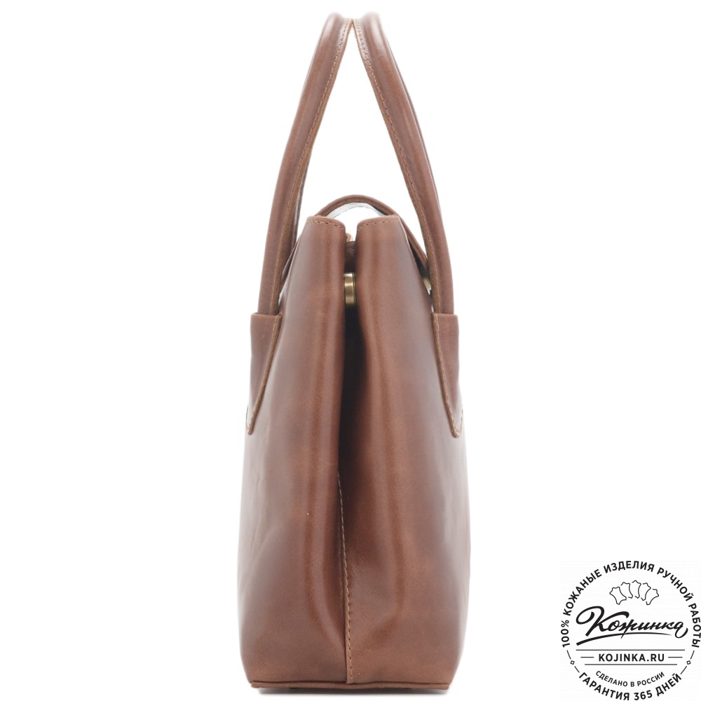 Женская кожаная сумка "Ванесса" (коньяк глянец)