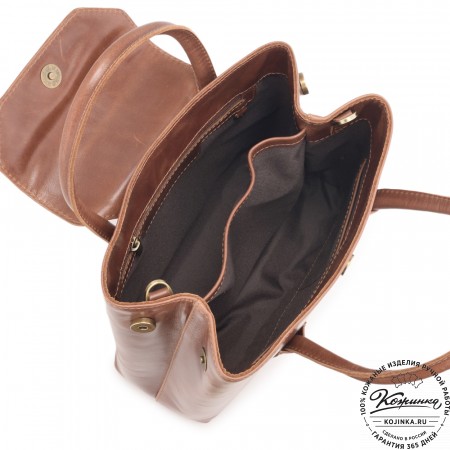 Женская кожаная сумка "Ванесса" (коньяк глянец)