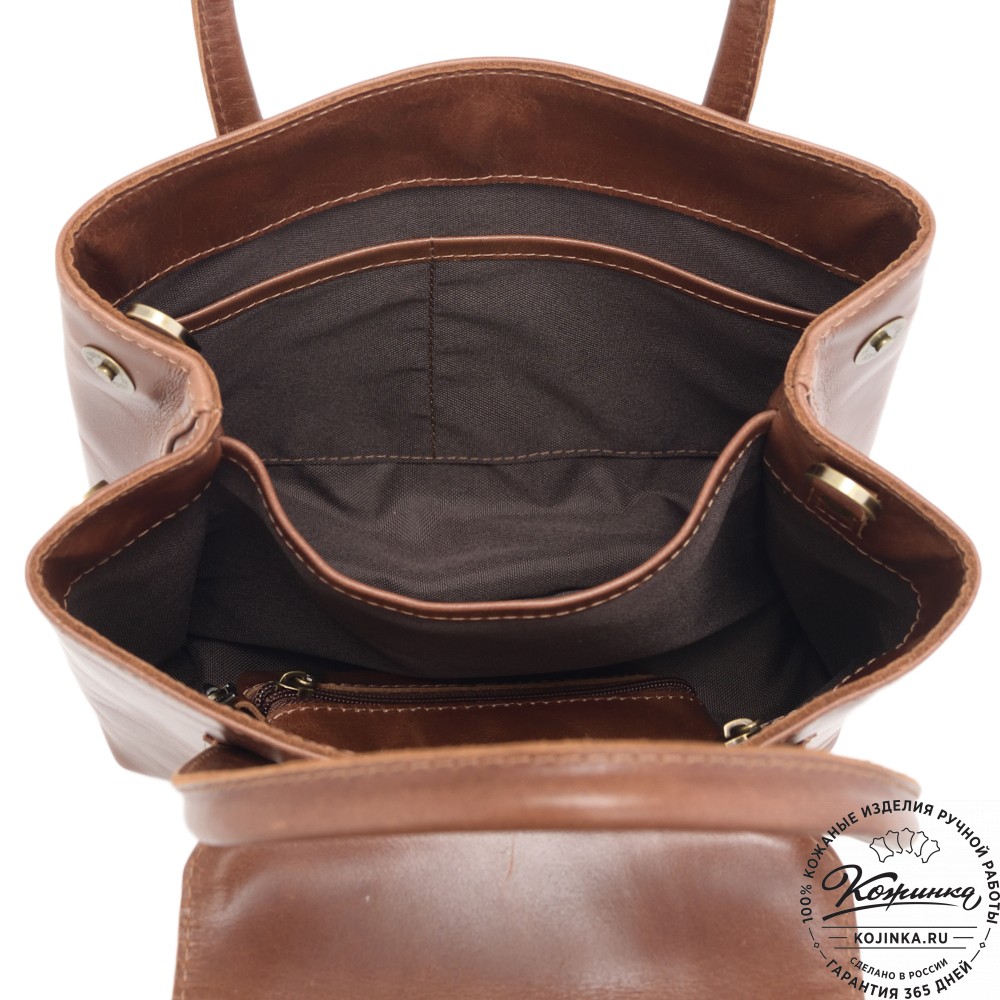 Женская кожаная сумка "Ванесса" (коньяк глянец)