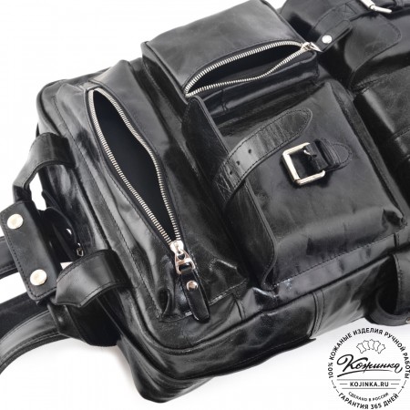 Кожаный рюкзак "Вассерман" (черный антик)