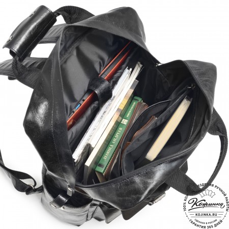 Кожаный рюкзак "Вассерман" (черный антик)