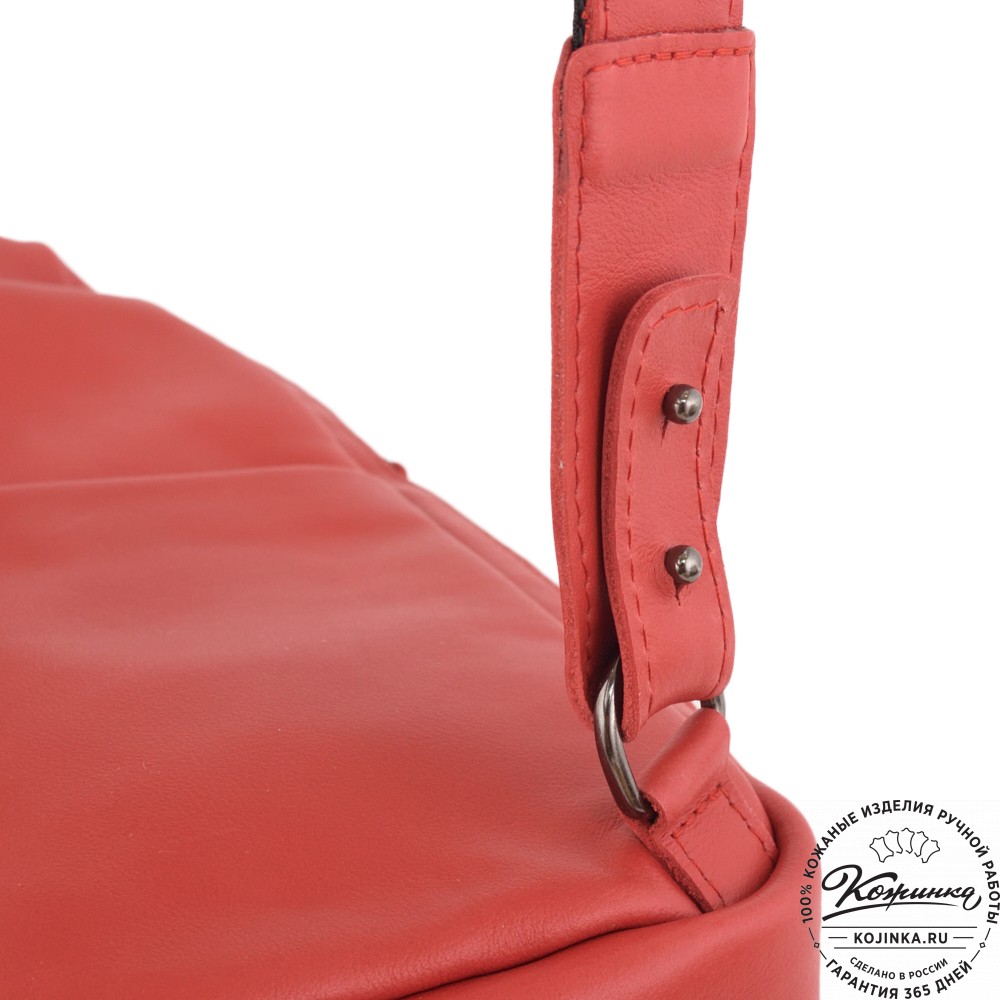 Кожаная сумка на грудь "Вульф" (красная)