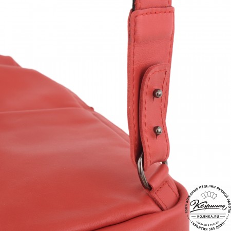 Кожаная сумка на грудь "Вульф" (красная)