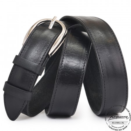  Кожаный ремень "Меган нью" (черный)