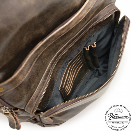 Мужской кожаный рюкзак "Гудвин" (коричневая наппа)