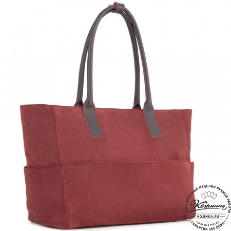 Кожаная женская сумка "Калипсо" (бордо)