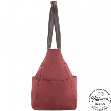 Кожаная женская сумка "Калипсо" (бордо)