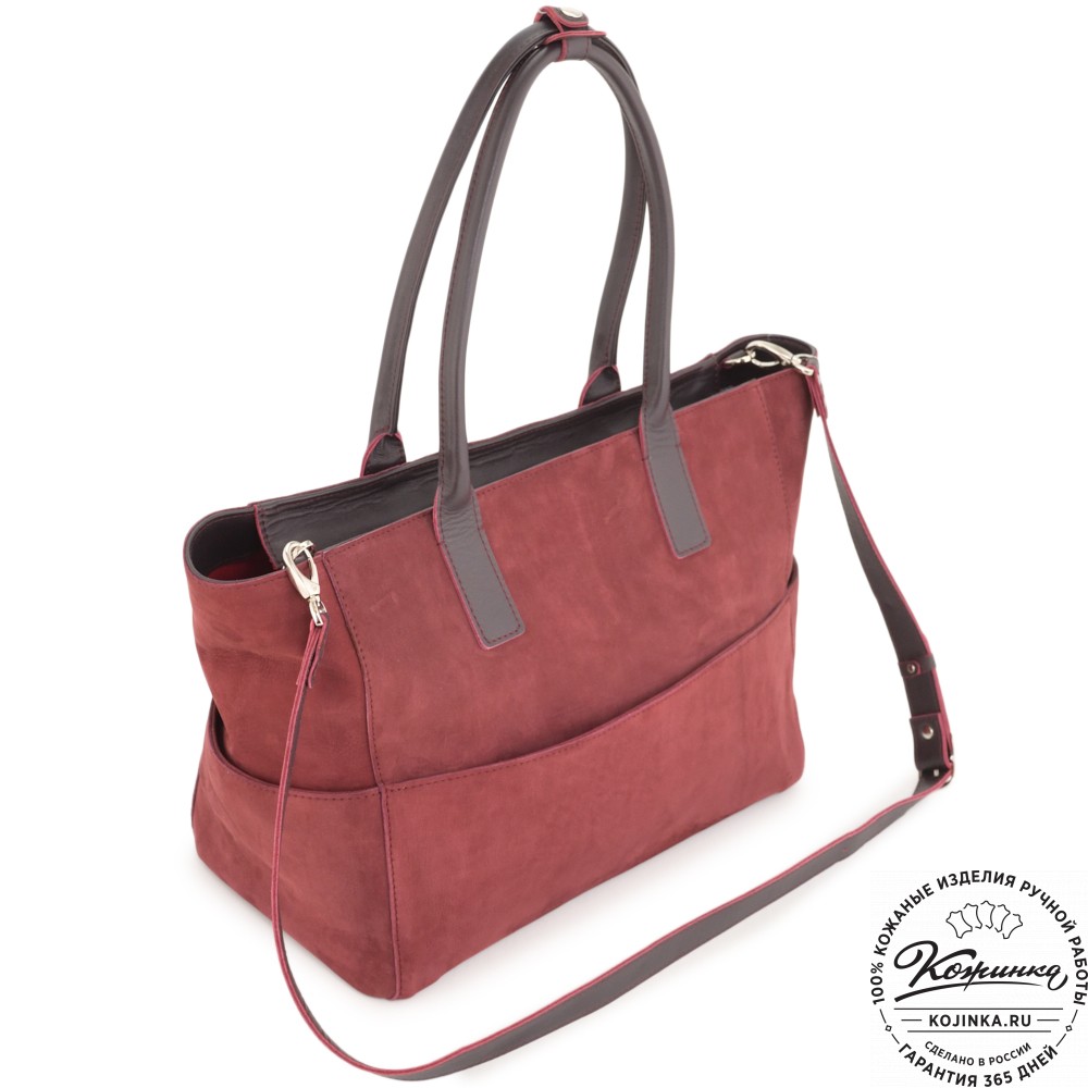 Кожаная женская сумка "Калипсо" (бордо)