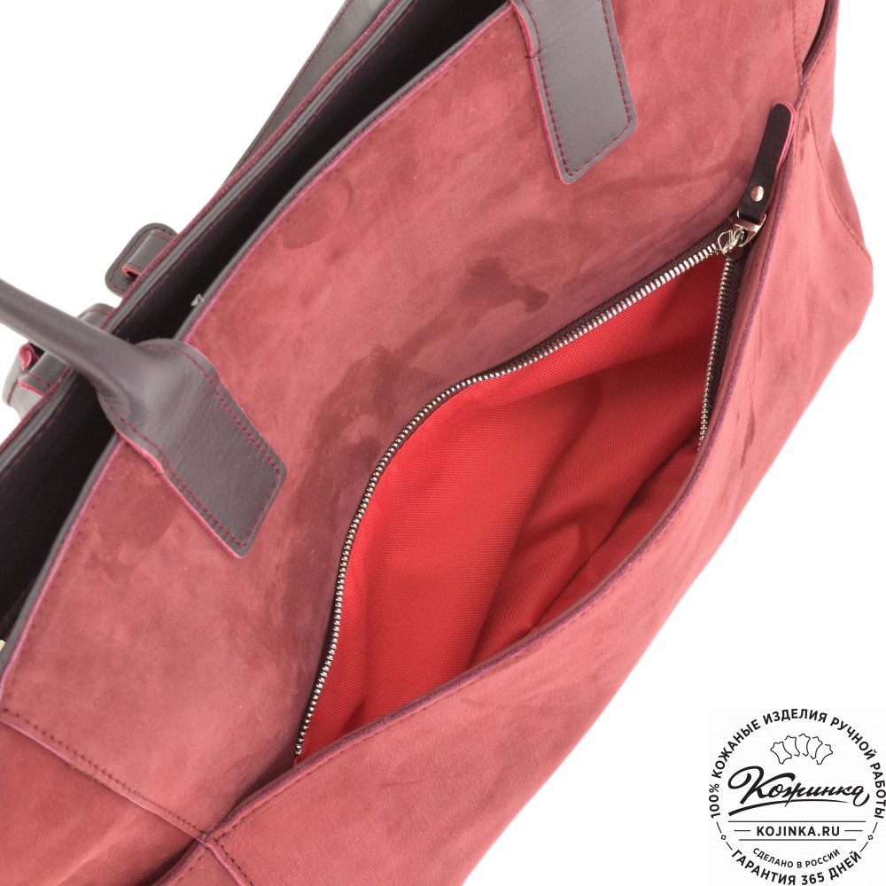 Кожаная женская сумка "Калипсо" (бордо)