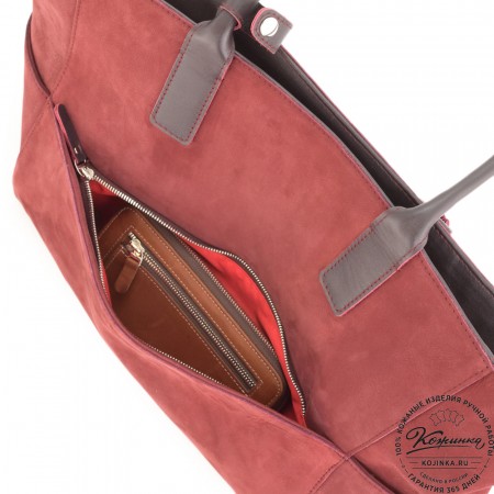 Кожаная женская сумка "Калипсо" (бордо)