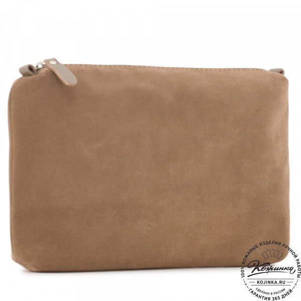 Кожаная косметичка "Лорен" (капучино). фото 1