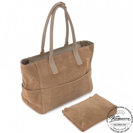 Кожаная косметичка "Лорен" (капучино)