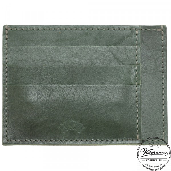 Кожаный футляр для карт "Мэри" (зеленый) . фото 1