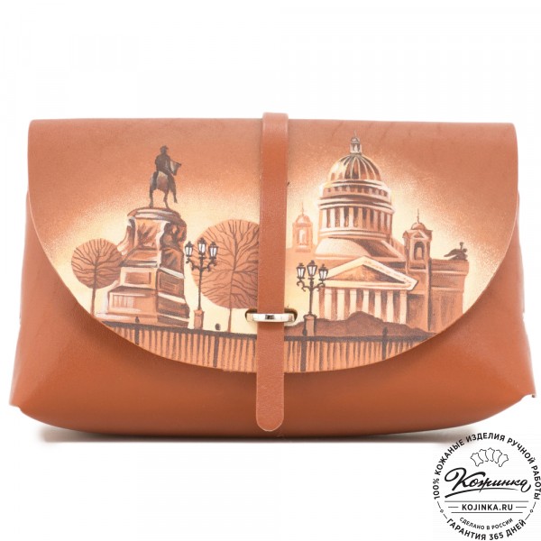  Женская кожаная сумка "Милла макси" "Санкт-Петербург"  (рыжая). фото 1