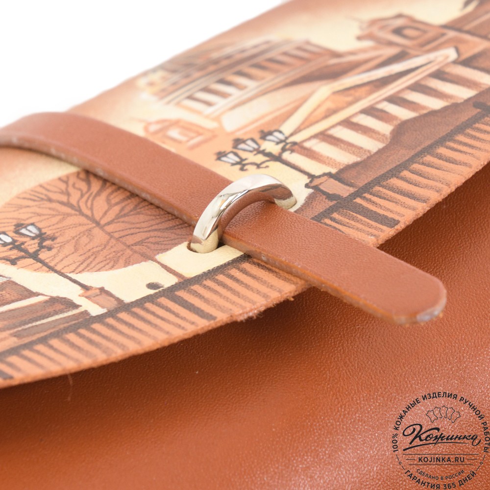  Женская кожаная сумка "Милла макси" "Санкт-Петербург"  (рыжая)