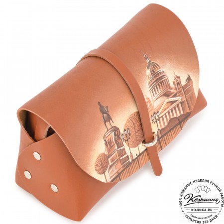  Женская кожаная сумка "Милла макси" "Санкт-Петербург"  (рыжая)